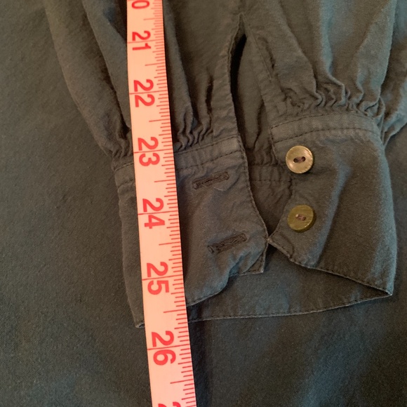 LOOK!! Shirt Henley Large Cotton green puffy sleeves pirate - Picture 5 of 11